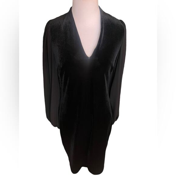 NWOT Black Vince Camuto Velvet Chiffon Bodycon Dress – Sz 6 - Picture 7 of 9